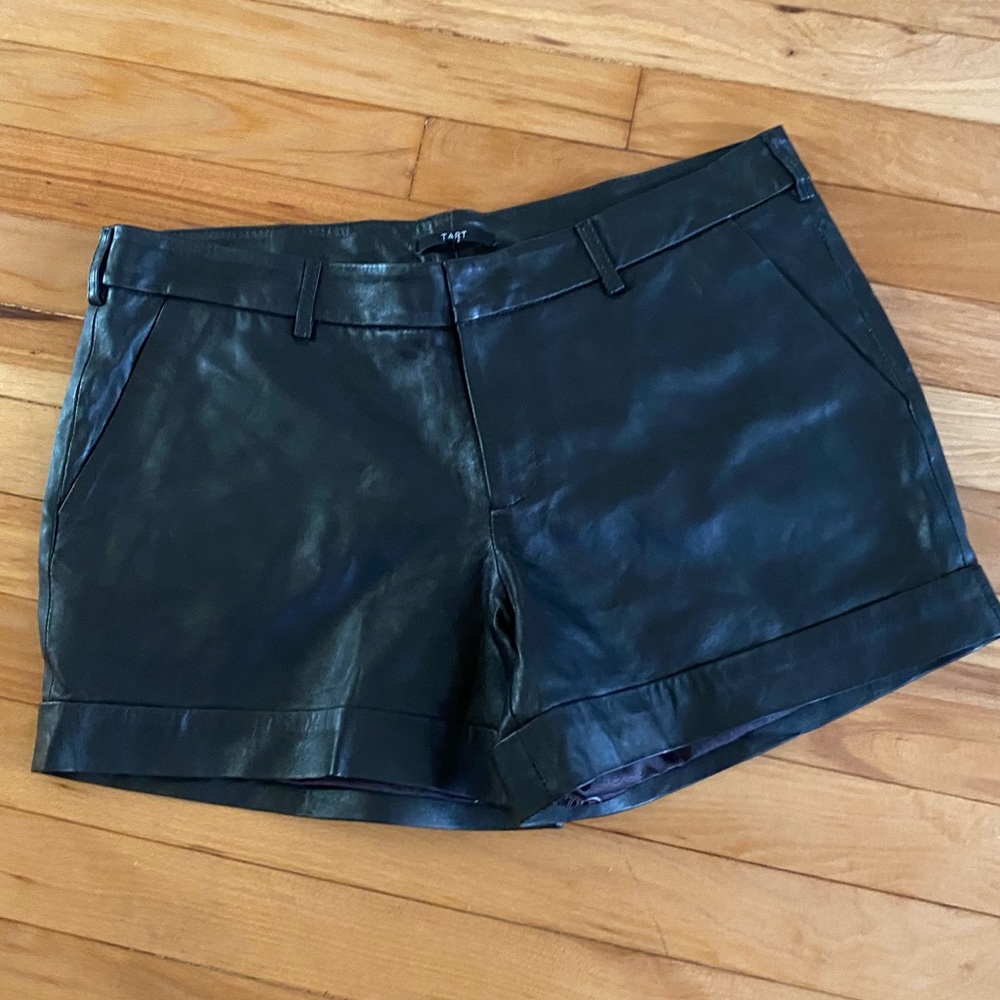 Leather Cuffed Shorts